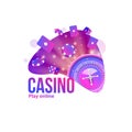 Casino objects logo place for text Royalty Free Stock Photo