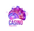 Casino objects logo place for text Royalty Free Stock Photo