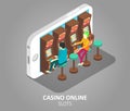 Casino online mobile slots vector illustration