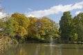 Casino park with fountain in Georgsmarienhuette, Lower Saxony, Germany