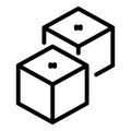 Casino plastic dices icon, outline style Royalty Free Stock Photo