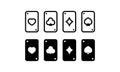 Casino playing card four aces icon in black. Poker. Vector on isolated white background. EPS 10 Royalty Free Stock Photo