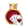 casino poker ace cards golden crown Royalty Free Stock Photo