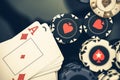 Casino Poker Chips And Deck Of Cards Royalty Free Stock Photo