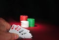 Casino poker chips. Five Aces Royalty Free Stock Photo