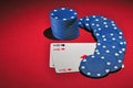 Casino poker chips two aces