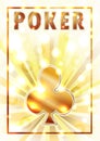 Casino Poker Clubs ace golden playing cards