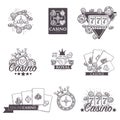 Casino poker gambling game vector sketch icons Royalty Free Stock Photo