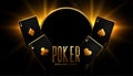 Casino poker game background in black and gold colors