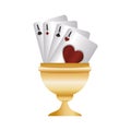 casino poker gold trophy cup aces cards Royalty Free Stock Photo