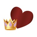 casino poker golden crown heart Royalty Free Stock Photo
