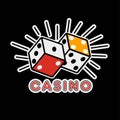 Casino poker logo template. Gambling game dice Royalty Free Stock Photo