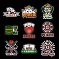 Casino poker logo templates. Vector set