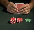 Casino poker player in vegas Royalty Free Stock Photo