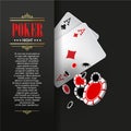 Casino Poker poster or banner background or flyer template.