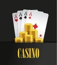 Casino Poker poster or banner background or flyer template. Royalty Free Stock Photo