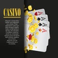 Casino Poker poster or banner background or flyer template. Royalty Free Stock Photo