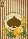 Casino Poker vintage spades card , vector