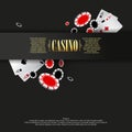 Casino poster or banner background or flyer template.