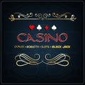 Casino for poster on a blue background with gaming elements Royalty Free Stock Photo