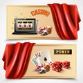 Casino Realistic Banner Set Royalty Free Stock Photo