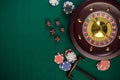 Casino Roulette Background, Top View with Copy Space Royalty Free Stock Photo
