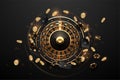 Casino roulette in black and gold style with effects Royalty Free Stock Photo