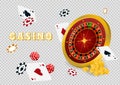 Casino roulette with chips Royalty Free Stock Photo