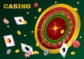 Casino roulette with chips Royalty Free Stock Photo