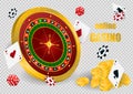 Casino roulette with chips Royalty Free Stock Photo