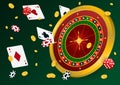 Casino roulette with chips Royalty Free Stock Photo