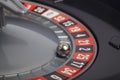 Casino roulette detail with ball in number twenty-five. Gambling