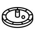 Casino roulette icon, outline style