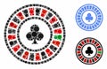 Casino Roulette Mosaic Icon of Circle Dots