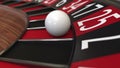 Casino roulette wheel ball hits 25 twenty-five red. 3D rendering