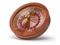 Casino roulette wheel isolated on white background. Royalty Free Stock Photo