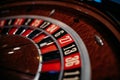 Casino. roulette wheel with numbers close-up.