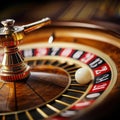 Casino roulette wheel. Roulette table in casino. 3d rendering Royalty Free Stock Photo