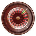 Casino roulette wheel top view isolated on white background. 3d vector illustration Royalty Free Stock Photo