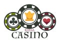 Casino royal club isolated icon poker chips gambling game Royalty Free Stock Photo