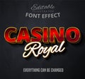 Casino royal text, editable font effect Royalty Free Stock Photo