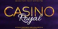 Casino royal text effect, editable casino and vegas text style Royalty Free Stock Photo