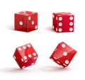 Casino rulette red dice cube on white Royalty Free Stock Photo