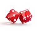 Casino rulette red dice cube on white Royalty Free Stock Photo