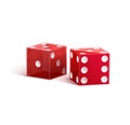 Casino rulette red dice cube on white Royalty Free Stock Photo