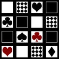 Casino seamless pattern with playing cards suits Royalty Free Stock Photo