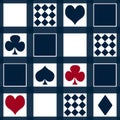 Casino seamless pattern with playing cards suits Royalty Free Stock Photo