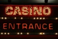 Casino sign neon lights Royalty Free Stock Photo