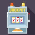 Casino slot gambling machine. vector ui game template Royalty Free Stock Photo