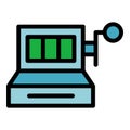 Casino slot machine icon vector flat